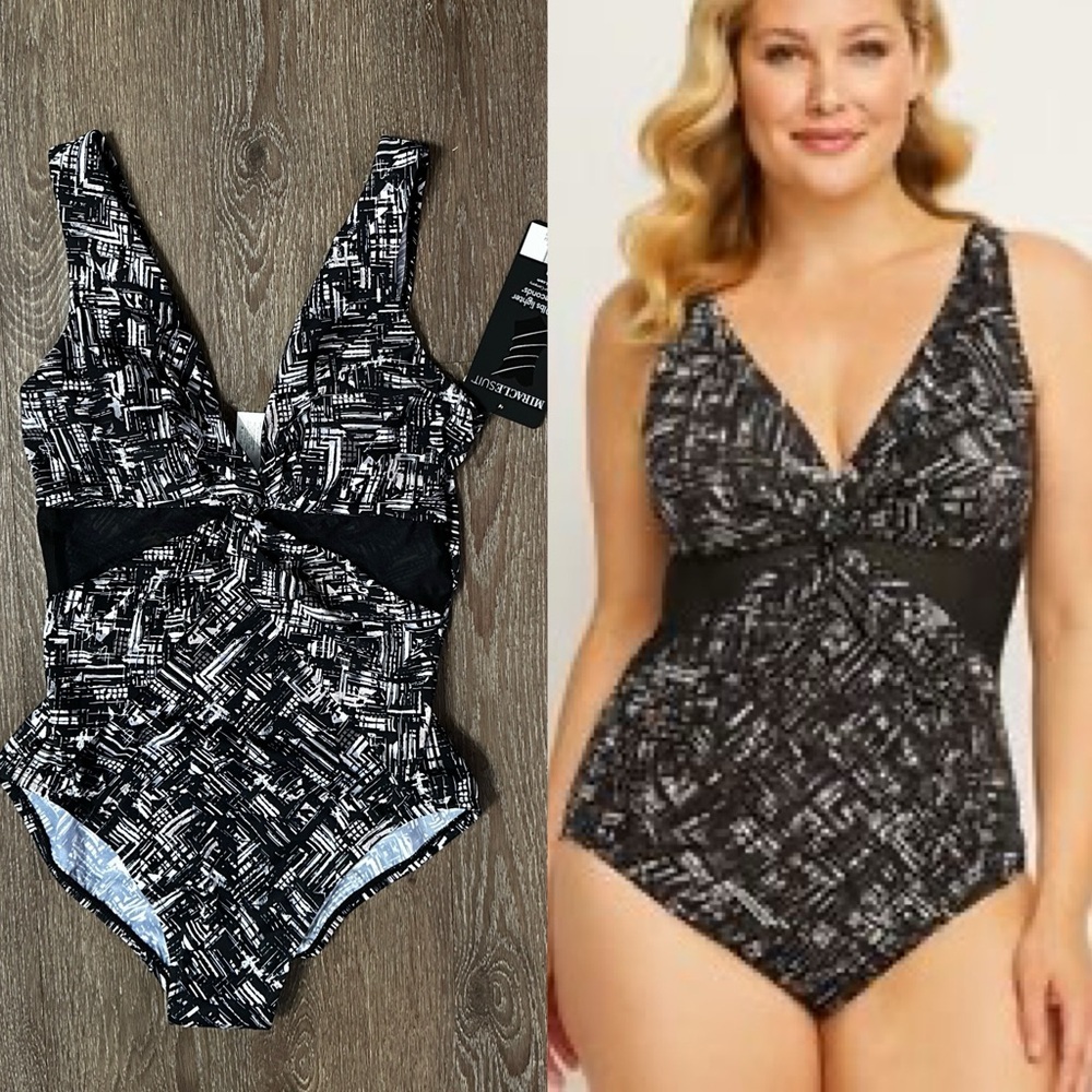 Miracle Suit Twist of Fate One Piece Swimsuit Size 0 or 12 new with tags black